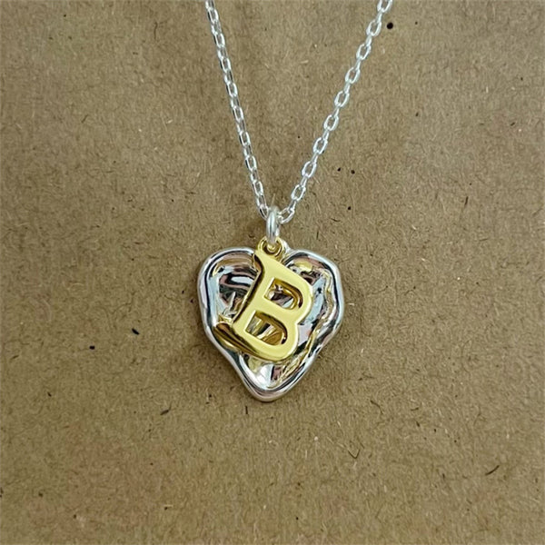 Initial Letter Heart Necklace