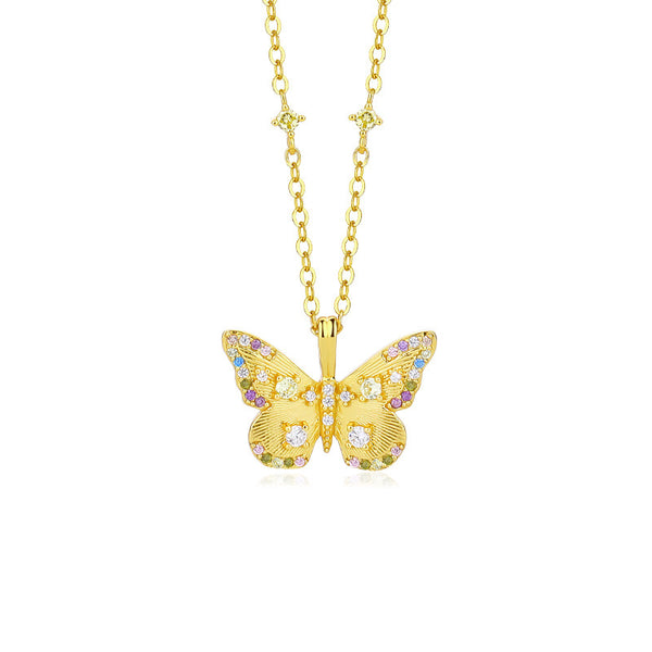 Colorful Butterfly Pendant Necklace