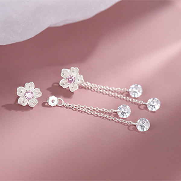 Cherry Blossom Dangle Drop Earrings