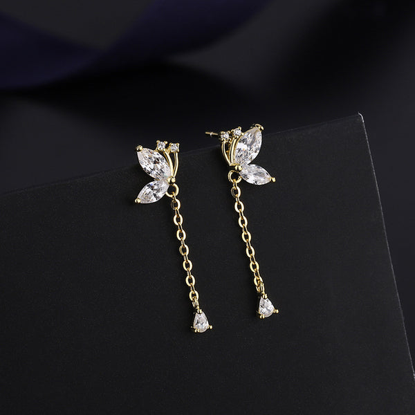 Butterfly Stud Dangle Drop Earrings