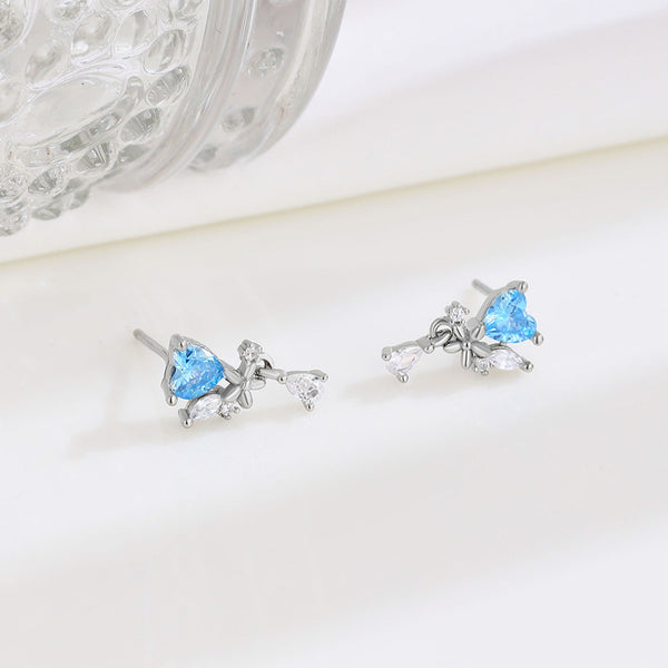 Heart Flower Stud Earrings