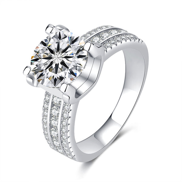 Four-Prong Moissanite Wedding Ring