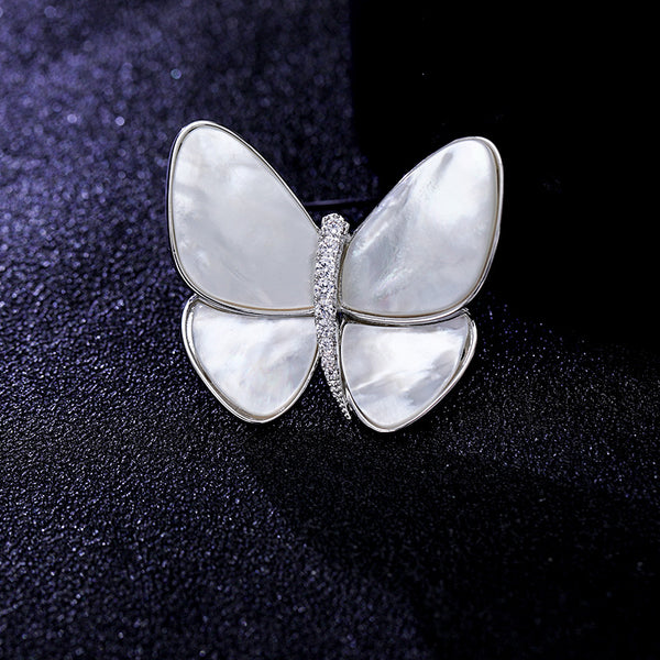 Mother of Pearl Butterfly Brooch