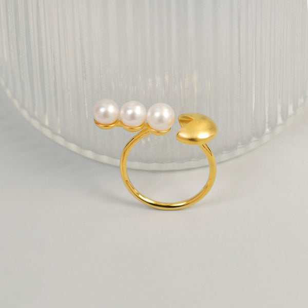 Cute Fun Bean Pearl Ring