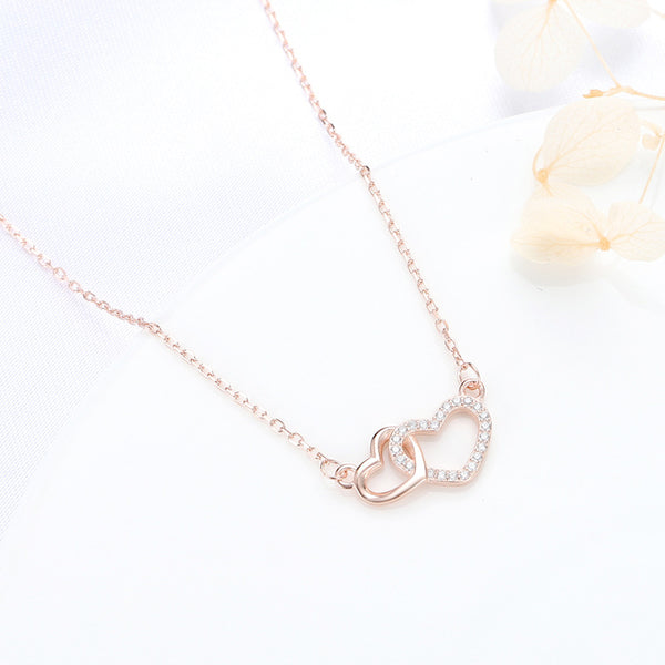 Interlocking Heart Pendant Necklace