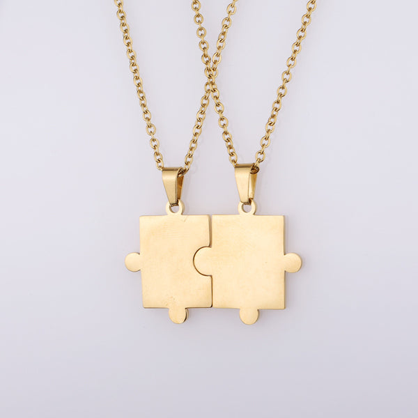 Puzzle Pendant Couple Necklace