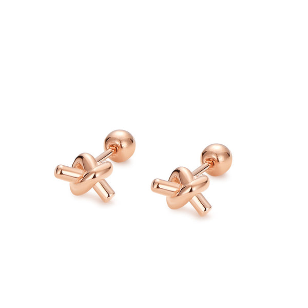 Tiny Knot Ball End Stud Earrings