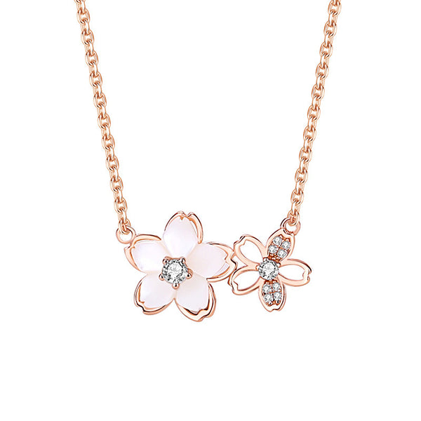 Dainty Cherry Blossom Charm Necklace