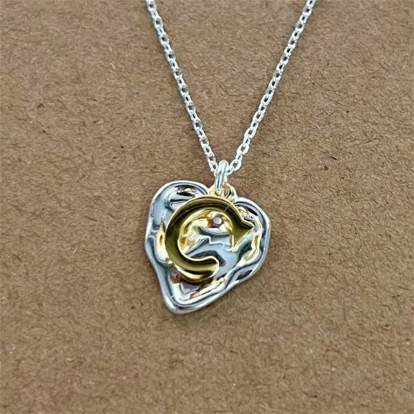 Initial Letter Heart Necklace