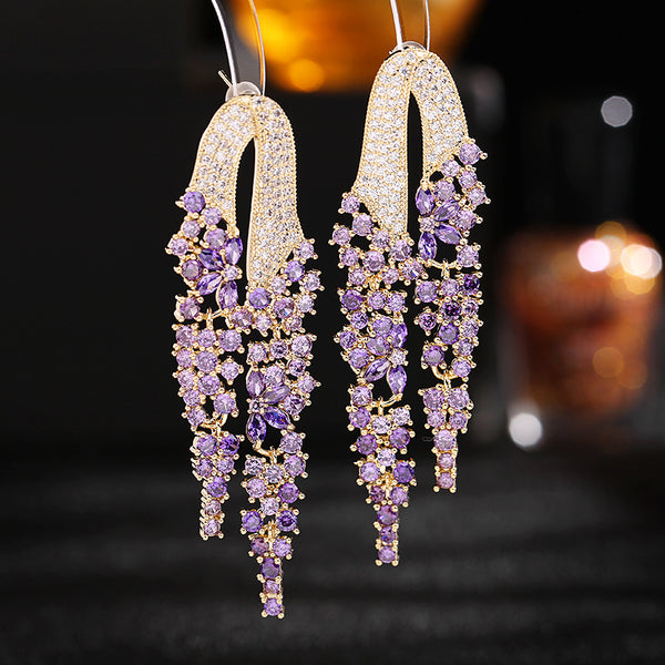 Flower Butterfly Chandelier Drop Earrings