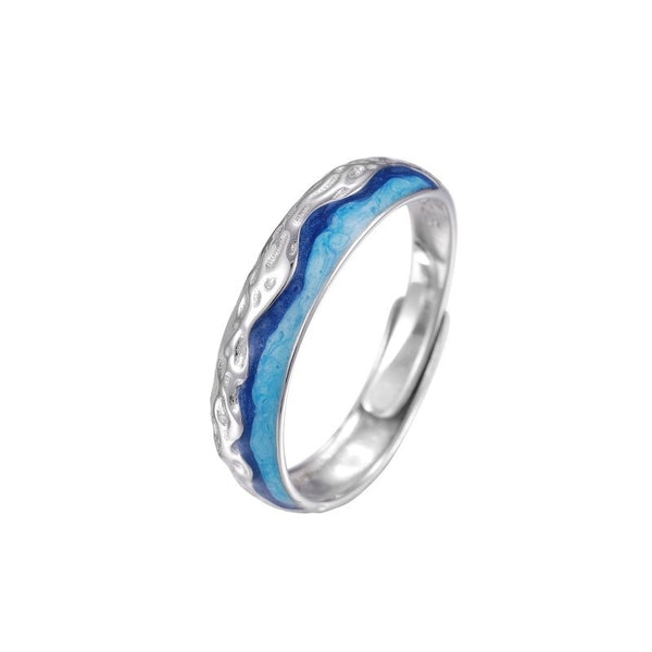 Mountain Ocean Couple Matching Ring