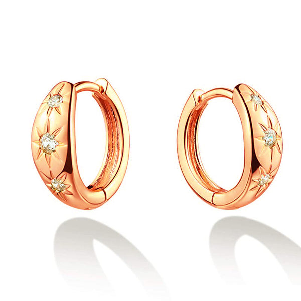 Eight-Pointed Star Hoop Earrings