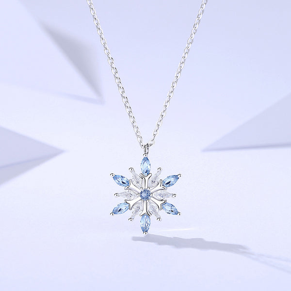 Silver Snowflake Pendant Necklace