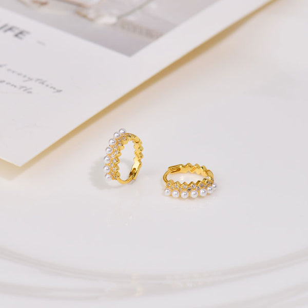 Dainty Pearl Hoop Earrings