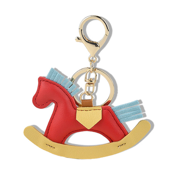 Rocking Horse Leather Car Keychain