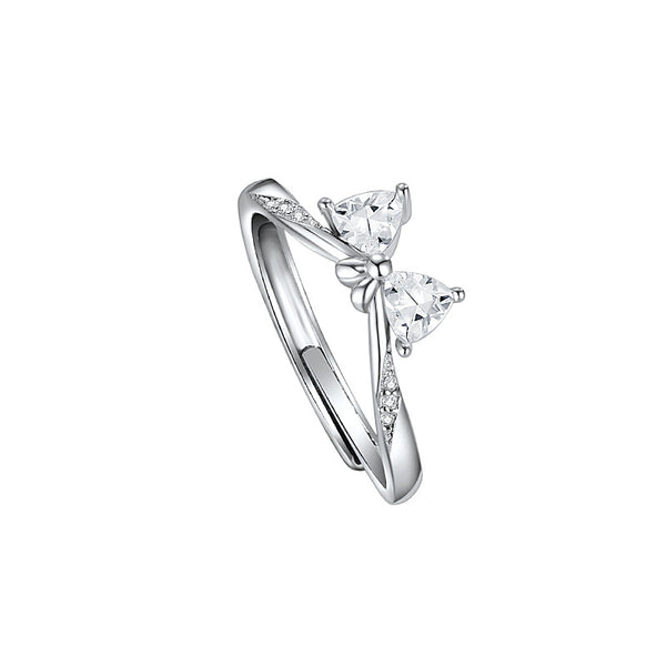 Dainty Bowknot Heart Ring