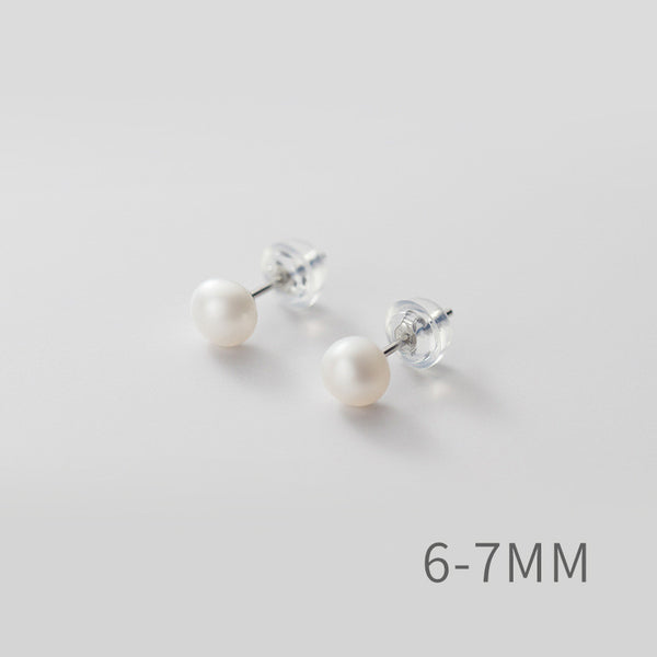 Sterling Silver Pearl Stud Earrings