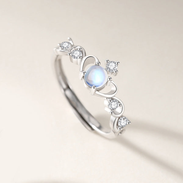 Moonstone Crown Couple Ring