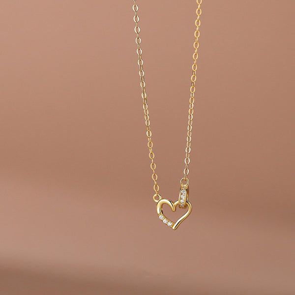 Interlocking Heart Ring Necklace