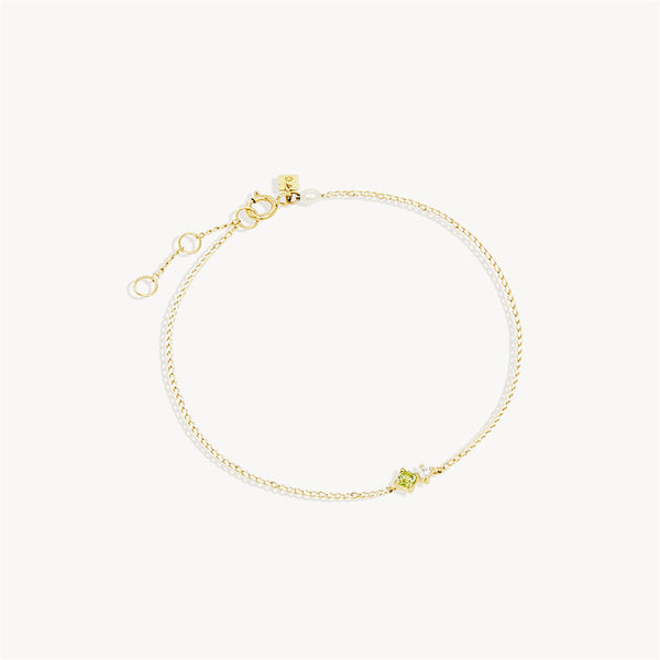 Dainty Gold Birthstone Charm Bracelet