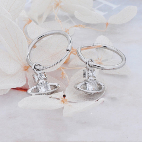 Planet Saturn Space Drop Earrings