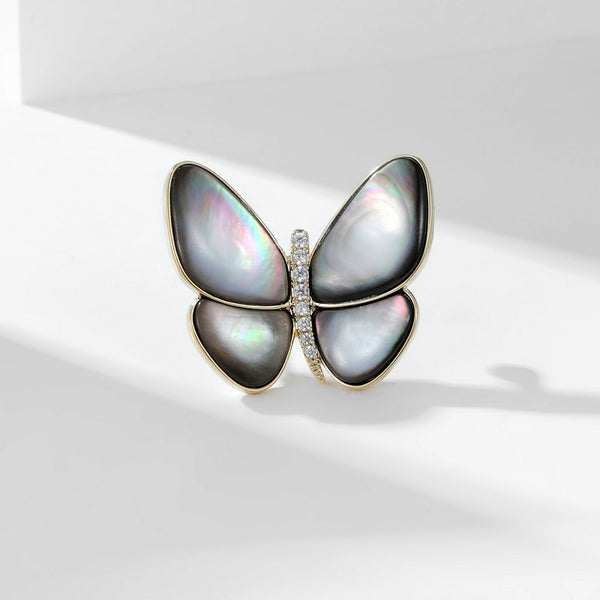 Mother of Pearl Butterfly Brooch