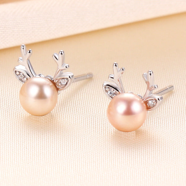 Natural Pearl Antler Stud Earrings