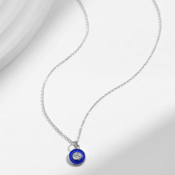 Blue Evil Eye Heart Necklace