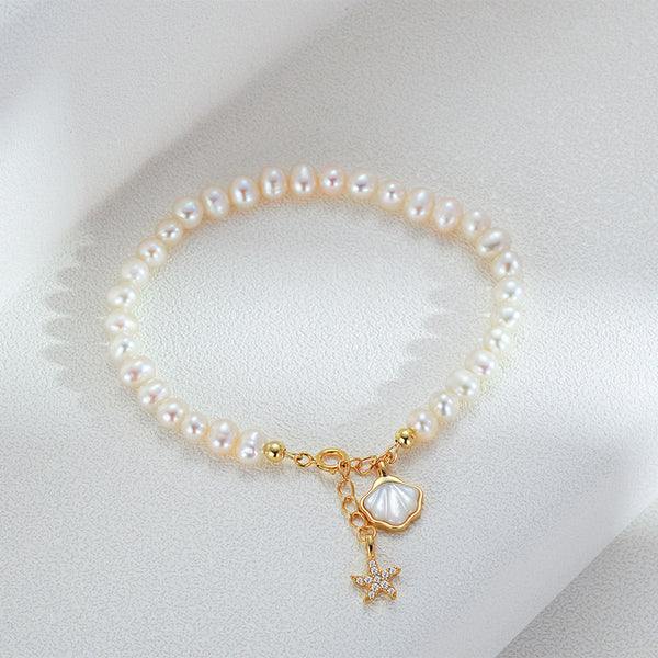 Seashell Starfish Mother Of Pearl Bracelet