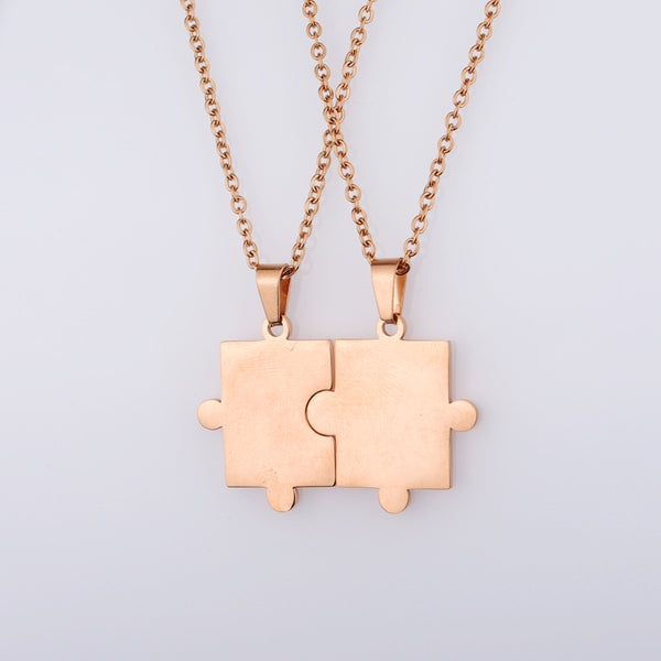 Puzzle Pendant Couple Necklace