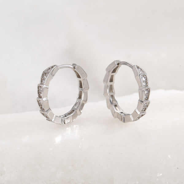 Snake Scale Hoop Earrings