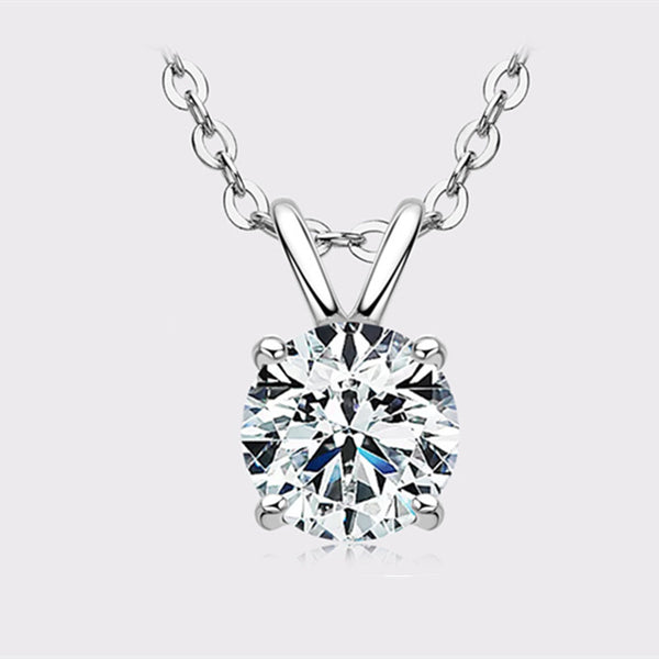 Four-Prong Moissanite Wedding Necklace