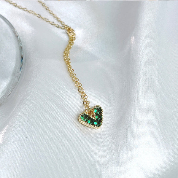 Green Heart Pendant Necklace