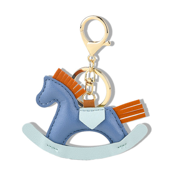 Rocking Horse Leather Car Keychain