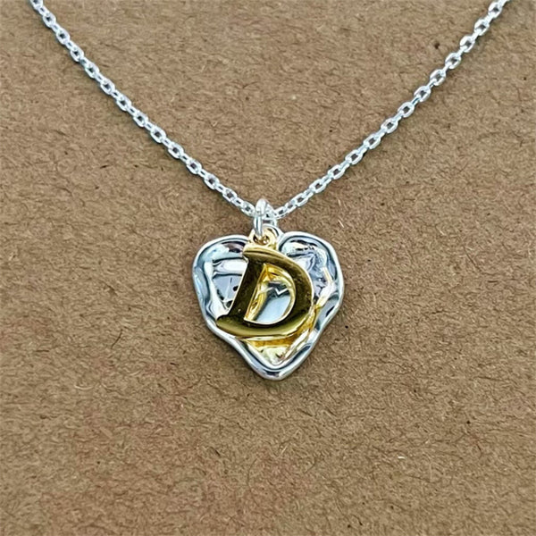 Initial Letter Heart Necklace