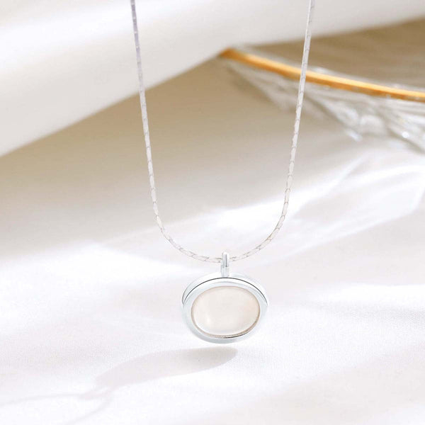 Colored Chalcedony Oval Pendant Necklace