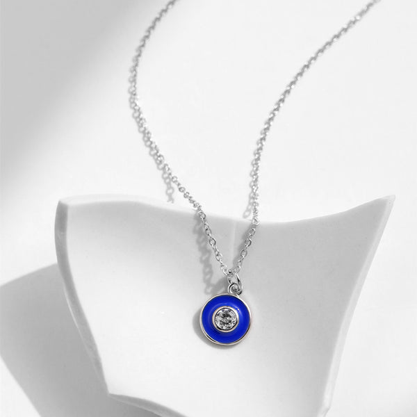 Blue Evil Eye Heart Necklace