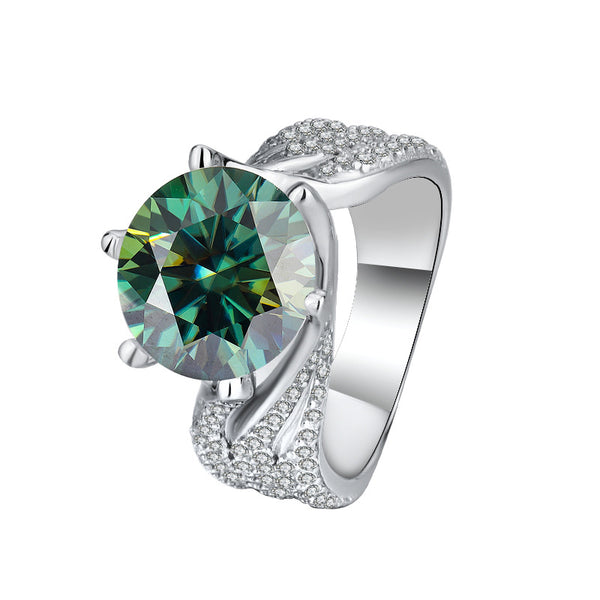 Six-Prong Color Moissanite Engagement Ring