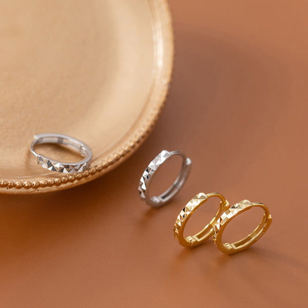 Dainty Geometric Huggie Hoop Earrings