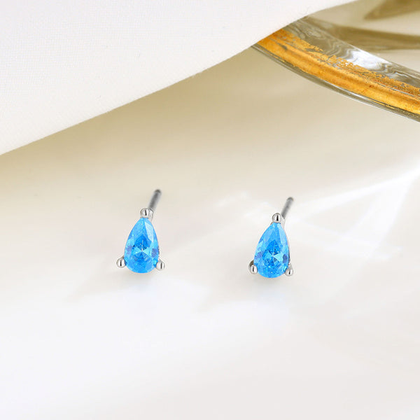 Color Gemstone Stud Earrings