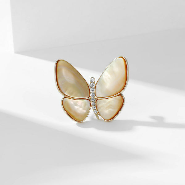 Mother of Pearl Butterfly Brooch