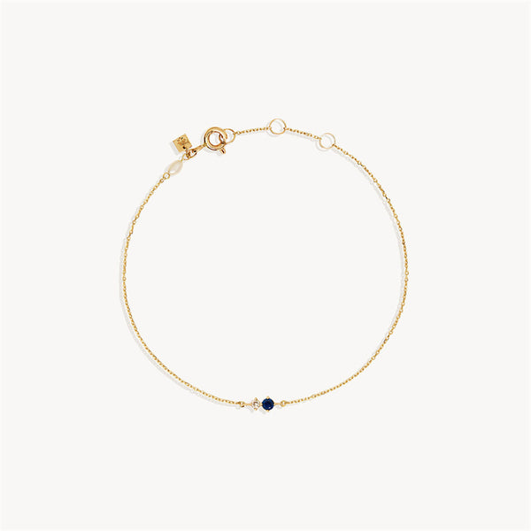 Dainty Gold Birthstone Charm Bracelet