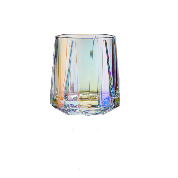 Color Striped Hexagonal Drinking Glass