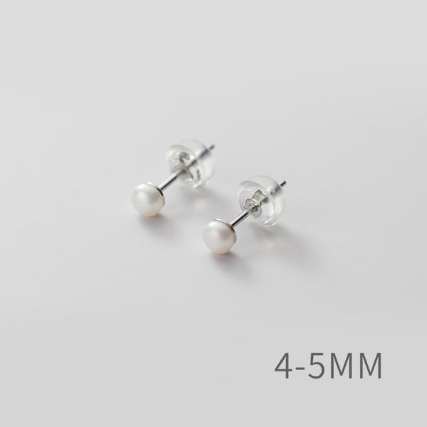 Sterling Silver Pearl Stud Earrings