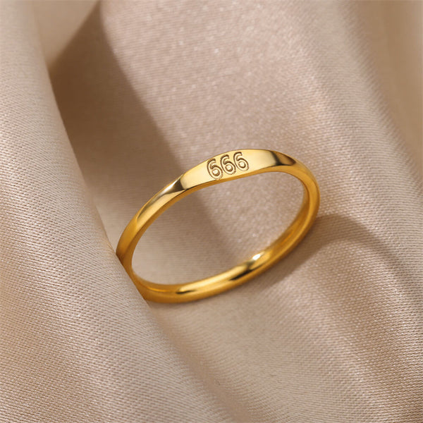 Gold Lucky Numbers Ring