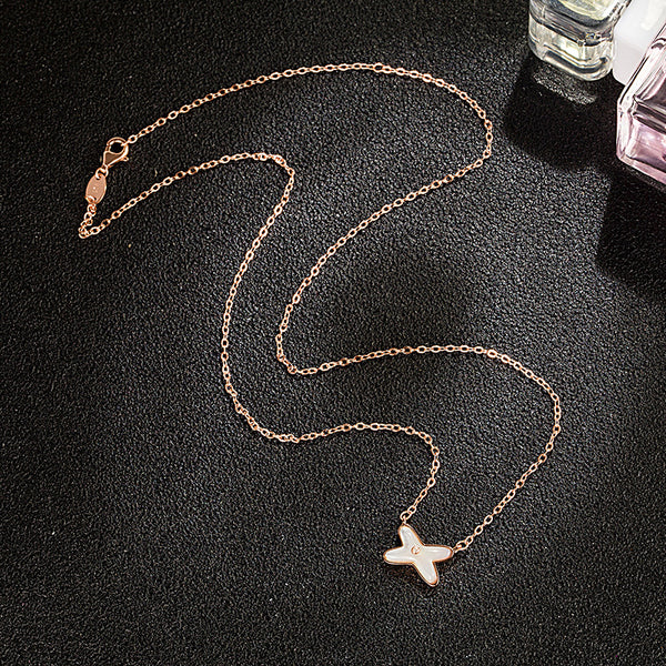 Natural Shell Letter X Necklace