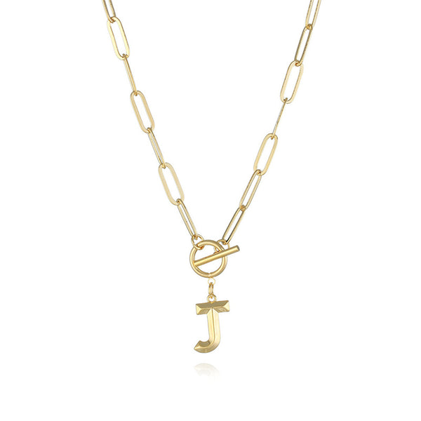 Gold Initial Letter Pendant Necklace