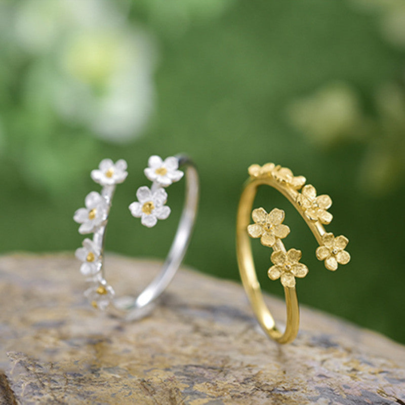 Dainty Flower Open Ring – Perimade & Co.