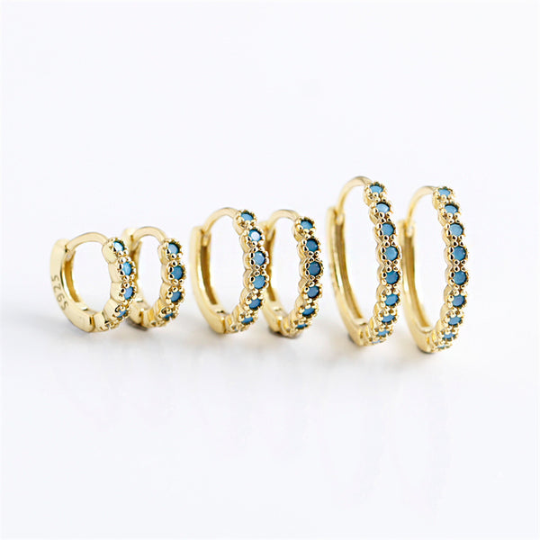 Blue Stone Hoop Wedding Earring