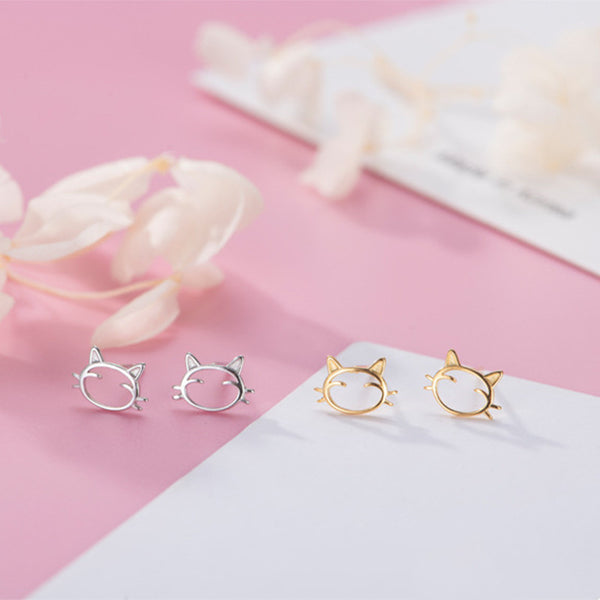 Cute Cat Stud Earrings